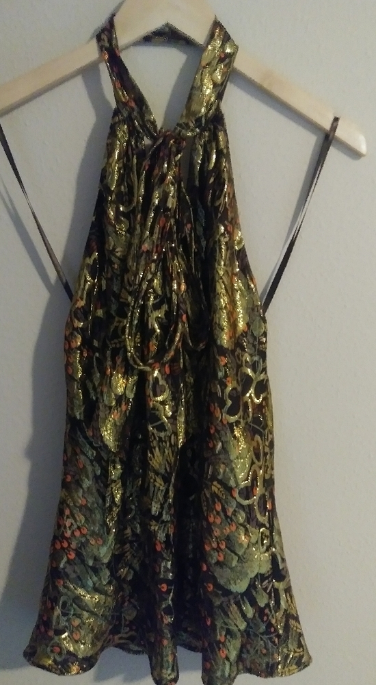 Milly Silk Top with Neck Tie. Size 6